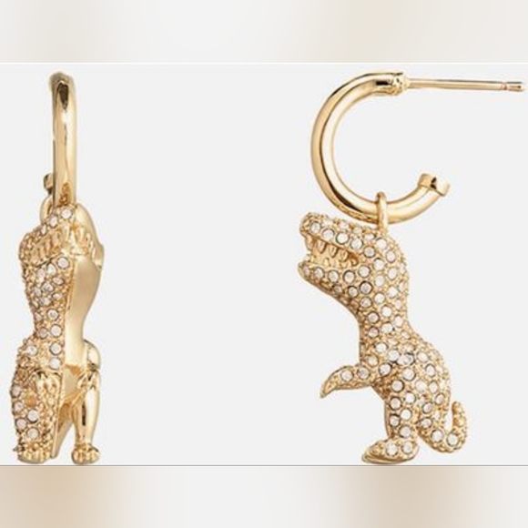 Coach Pavé Rexy Huggie Earrings With Dust Bag New - Picture 1 of 5